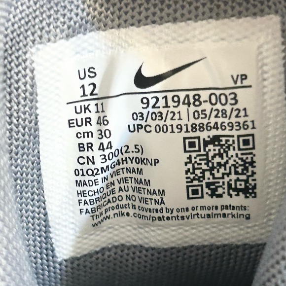 Nike Air More Uptempo Cool Grey Midnight Navy size 12 921948-003 2021 PRE-OWNED - Picture 9 of 9